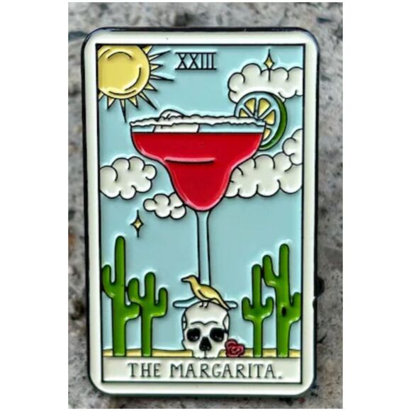 Enamel Pin Tarot The Margarita 23 Oracle Card Brooch - Picture 1 of 3